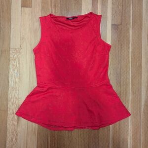 Apt. 9 Red Sleeveless Peplum Tank Top